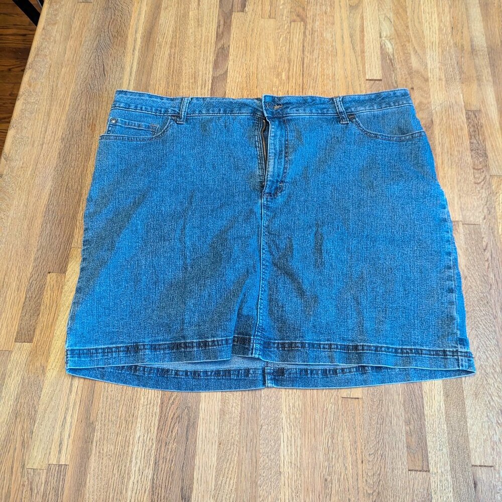 Women's Jean Skirt Mini Lee Size 20 Secret Shorts Under Lee